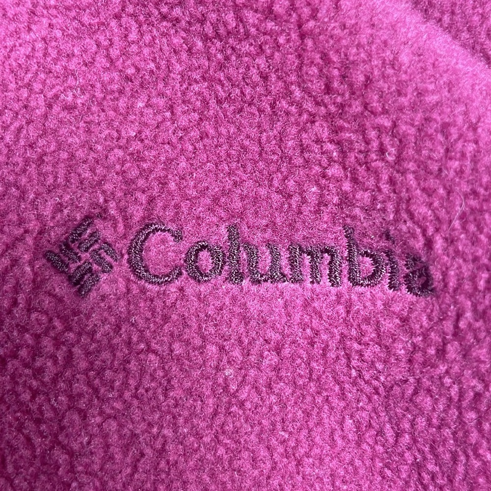Columbia Women’s Fleece Vest Medium Raspbery Pink Zip Front Outdoor Hiking Layer - Picture 2 of 7